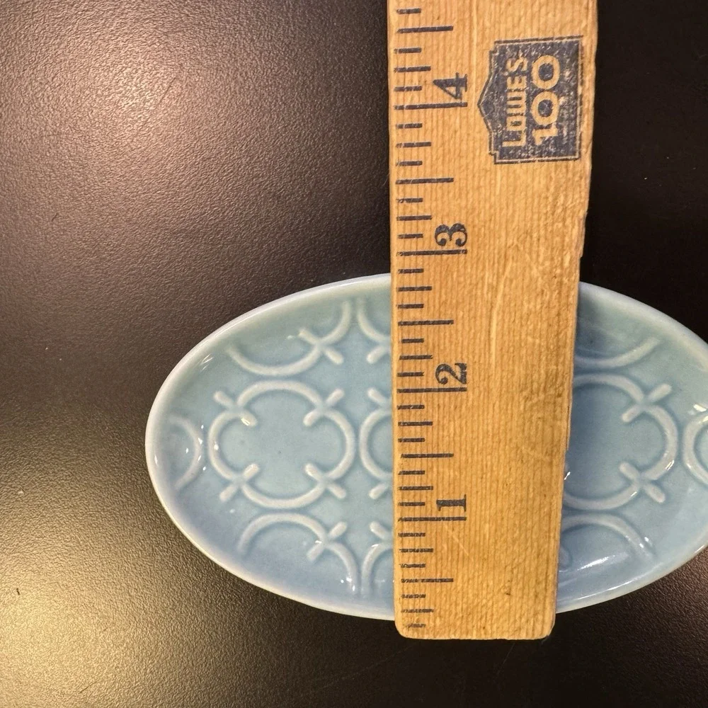 Comfify Stoneware Teal Blue Bathroom  Soap Dish‎ Moroccan Trellis Retired